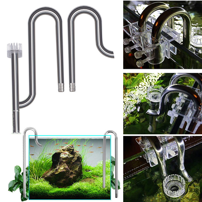 Aquarium Planted Tank Filter - Aço inoxidável Inflow Outflow Filtro para